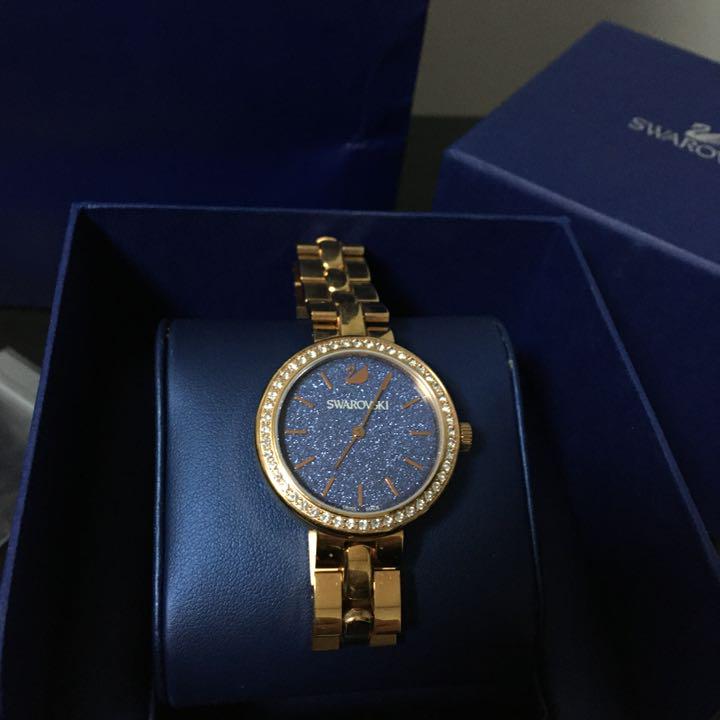 Swarovski Daytime Glittering Blue Dial Rosegold Stainless Steel Strap Women's Watch - 5182277